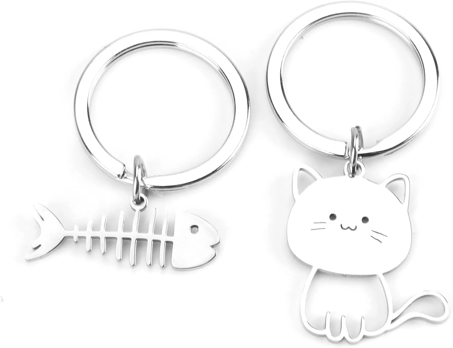 2 Pack Cat Couple Keychains,Cat Keychain Gift for Girlfriend, Boyfriend,Husband,Wife, Cute Cat Charm Keychains for Christmas, Birthday, Anniversary,Matching Keychains to Express Love and Affection