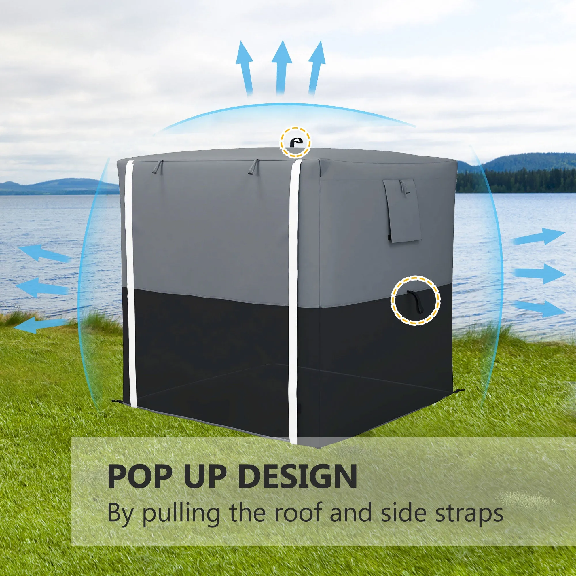 2 x 2m Pop-Up Gazebo, with Accessories - Black