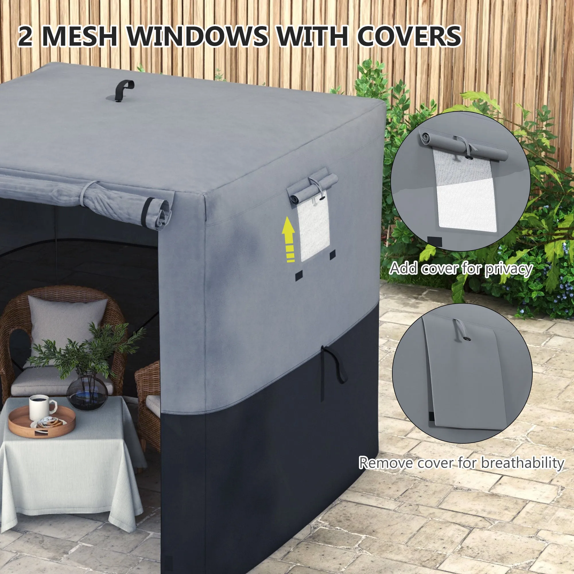 2 x 2m Pop-Up Gazebo, with Accessories - Black