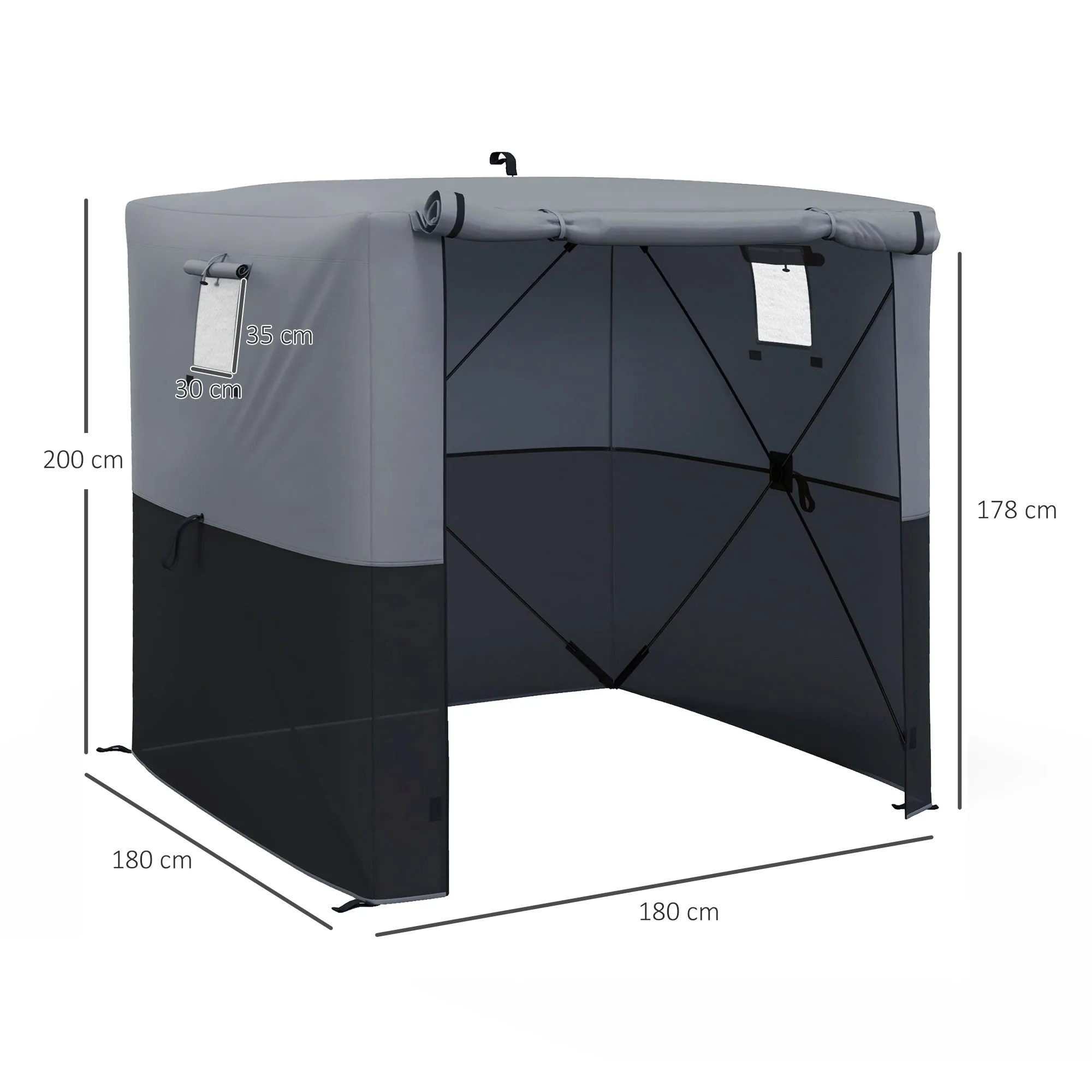 2 x 2m Pop-Up Gazebo, with Accessories - Black
