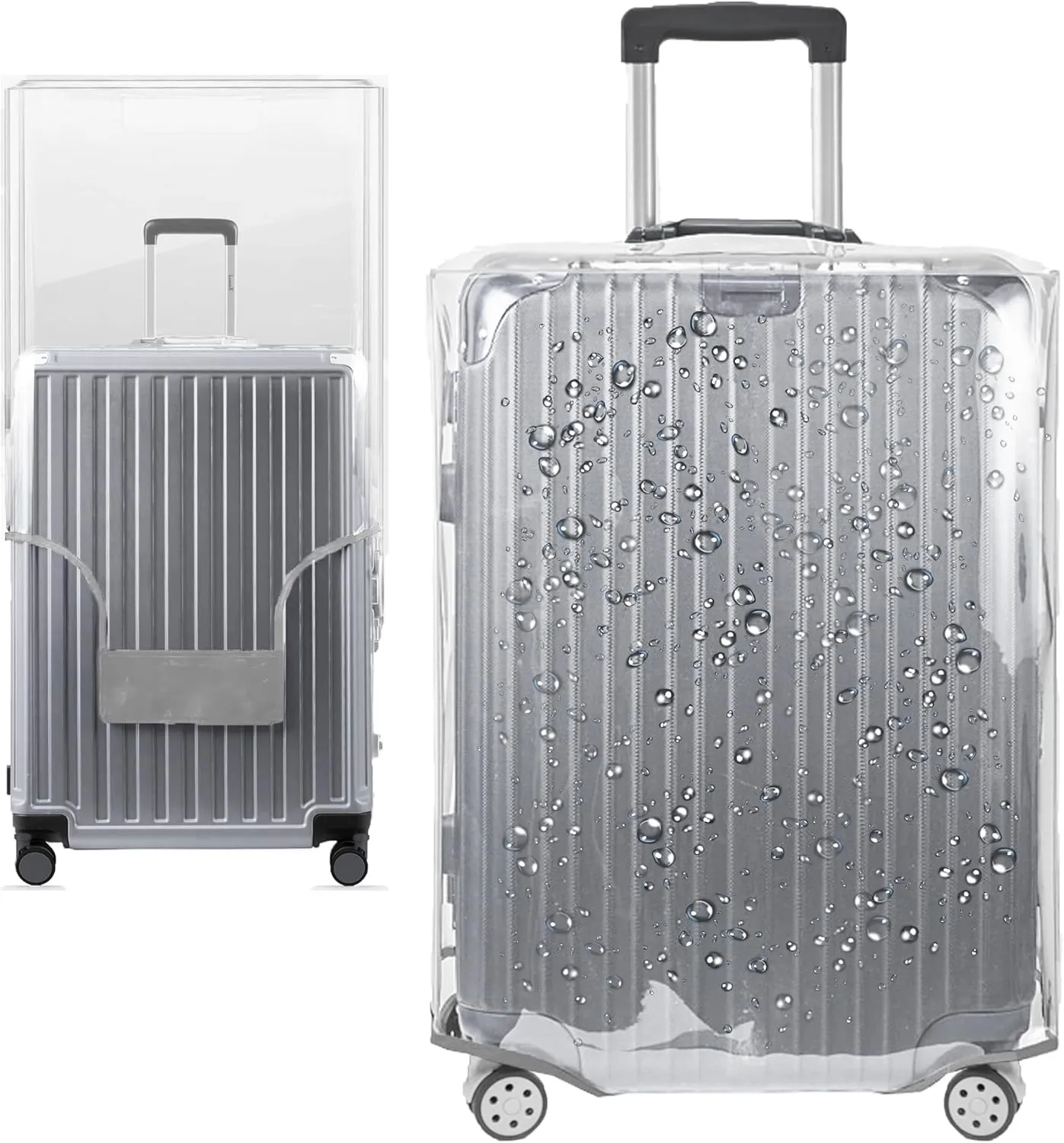 20 Inch Full Clear PVC Suitcase Cover Protectors for TSA Approved Travel Luggage Protector Covers Set Transparent Luggage Case Suitable for 19"-20" Full Clear