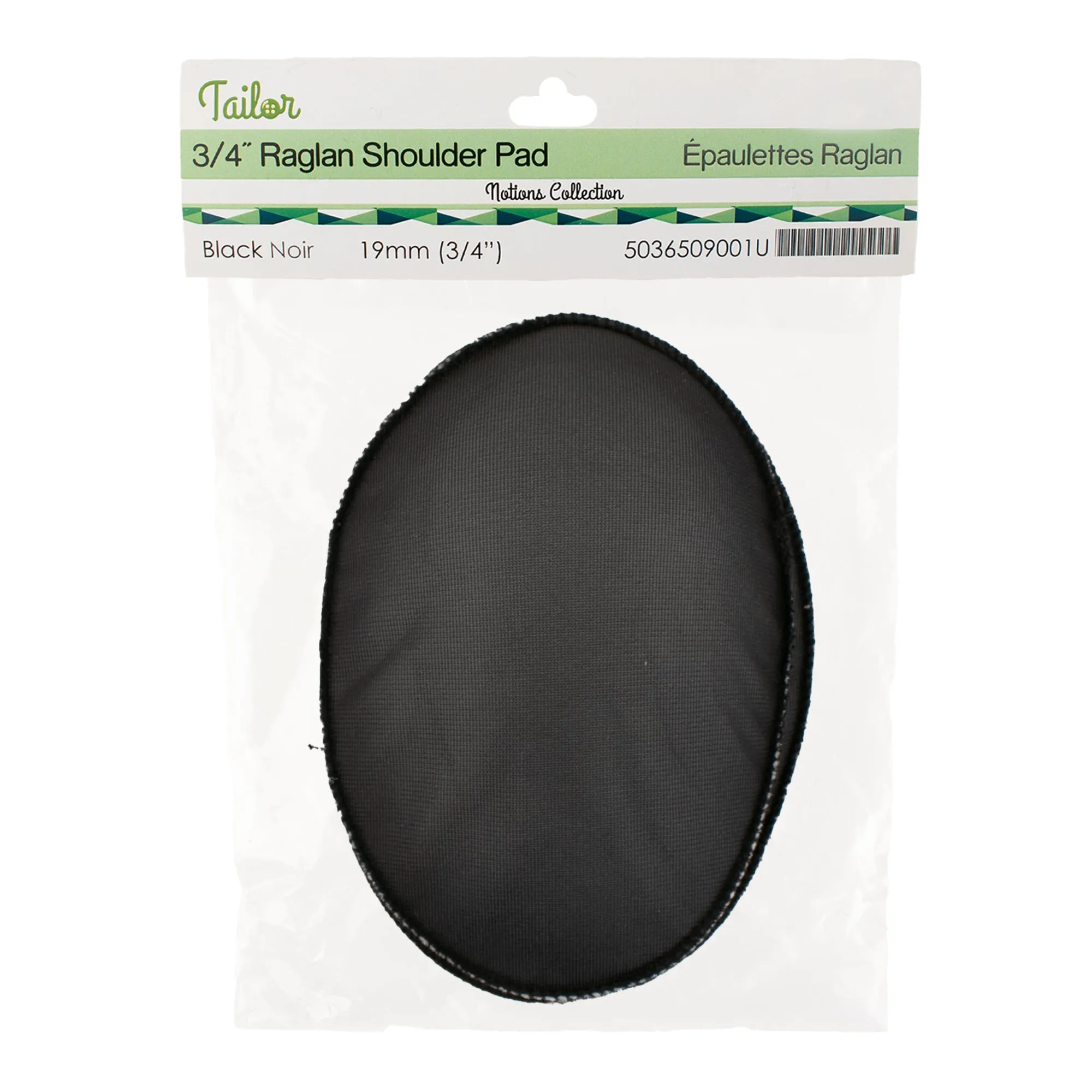 3/4" Raglan Shoulder Pad - Black