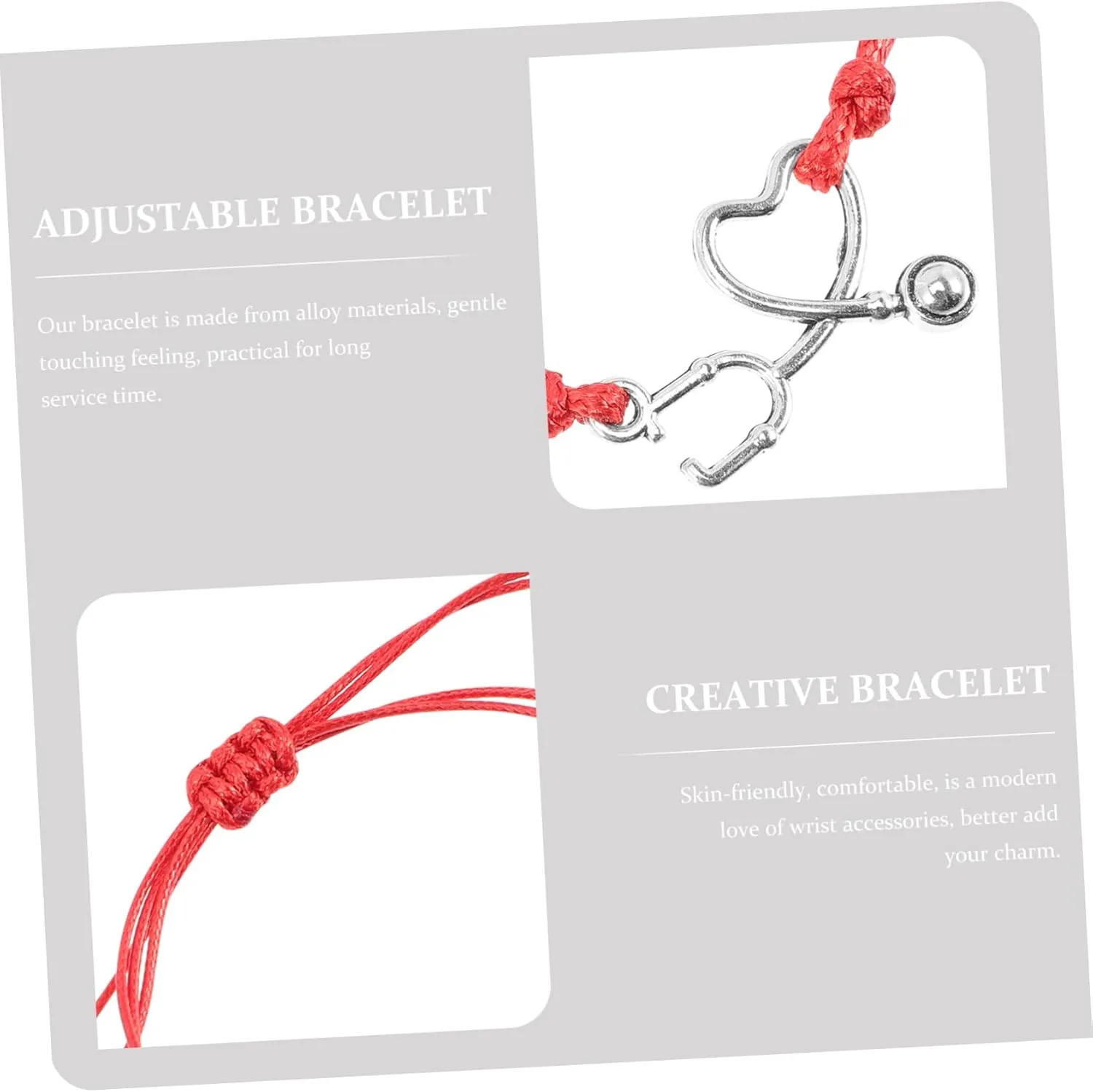 4pcs stethoscope bracelet wristbands for men nurse jewelry accessories wrist bracelet alloy wrist chain man