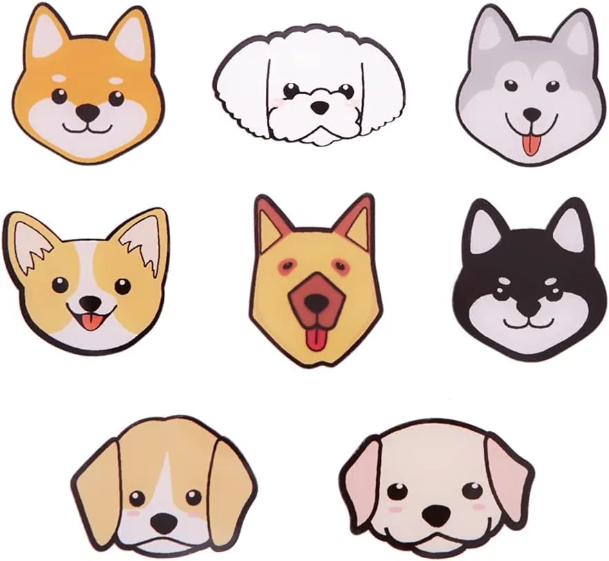 8 Pcs Puppy Brooch Cartoon Dog with Different Expressions Badges Acrylic Brooch Pin for Girls Kids Clothes Bags Backpacks Hat Jacket Decoration Gift
