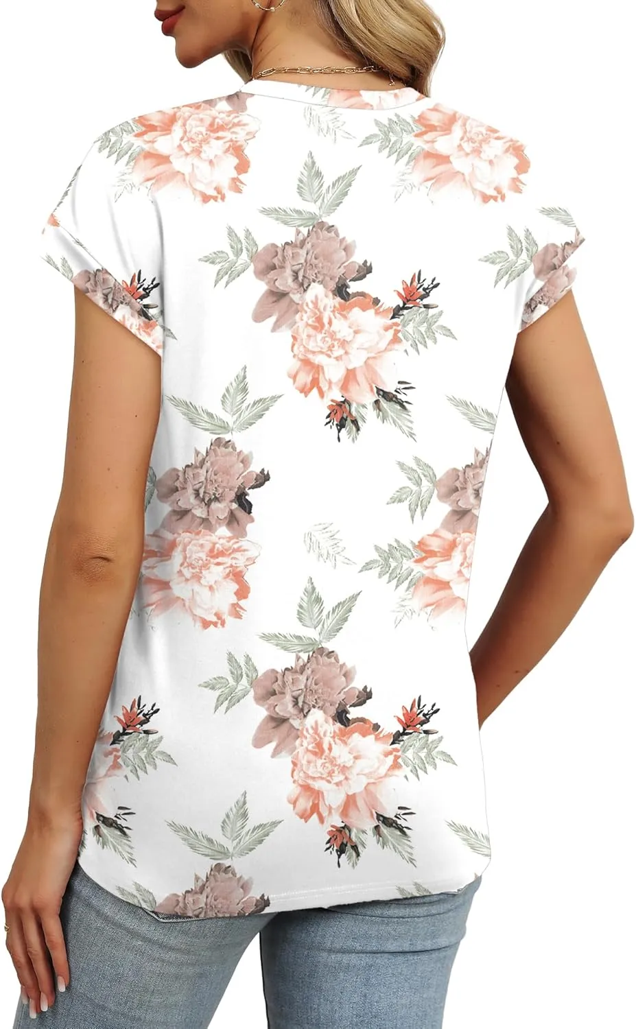 Alaroo Womens Summer Tops Short Sleeve Shirts Crew Neck Cute Trendy Tunic Blouses (S-3XL)