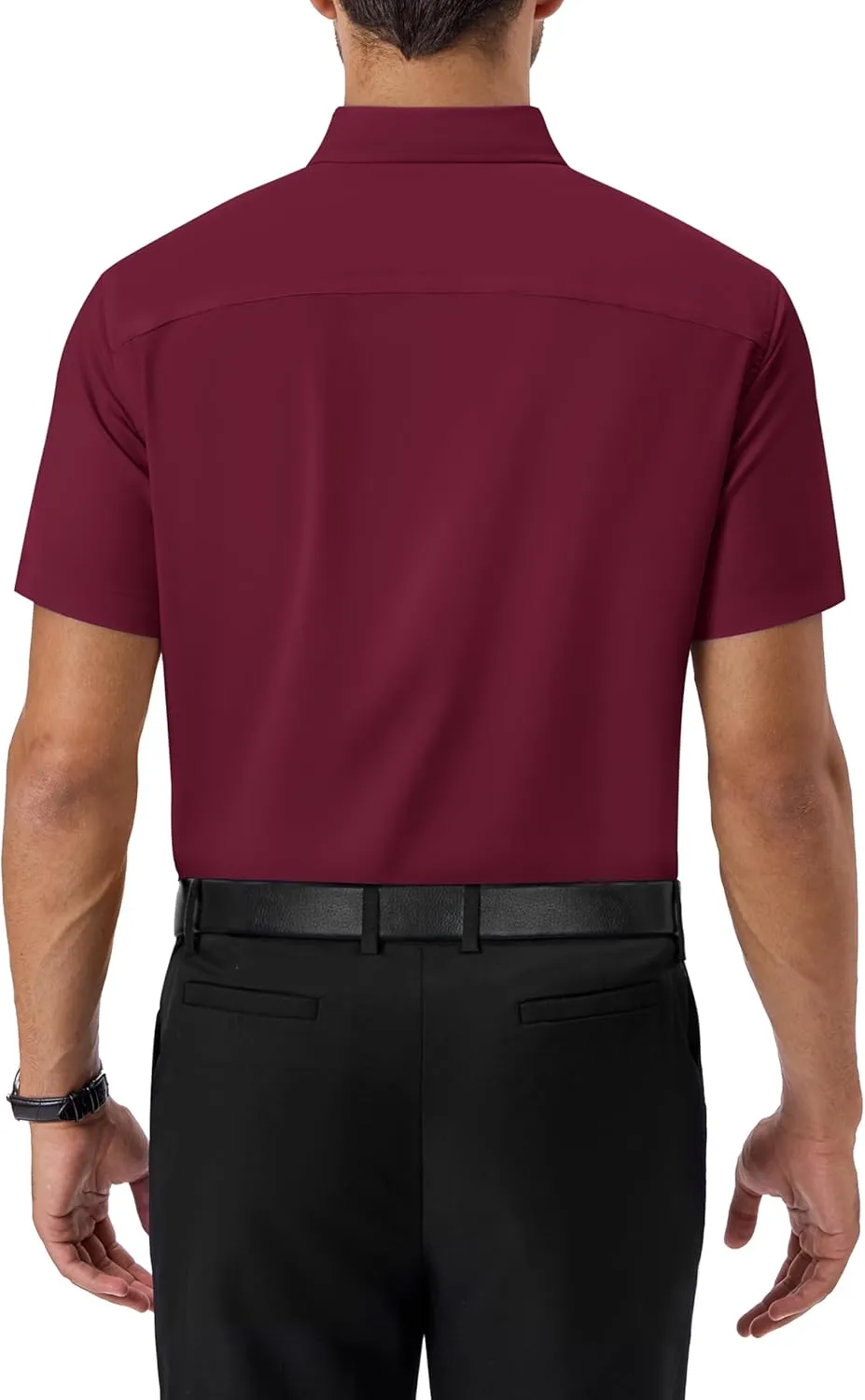 Alimens & Gentle Mens Short Sleeve Dress Shirts Regular Fit Stretch Wrinkle-Resistant Button Down Shirts