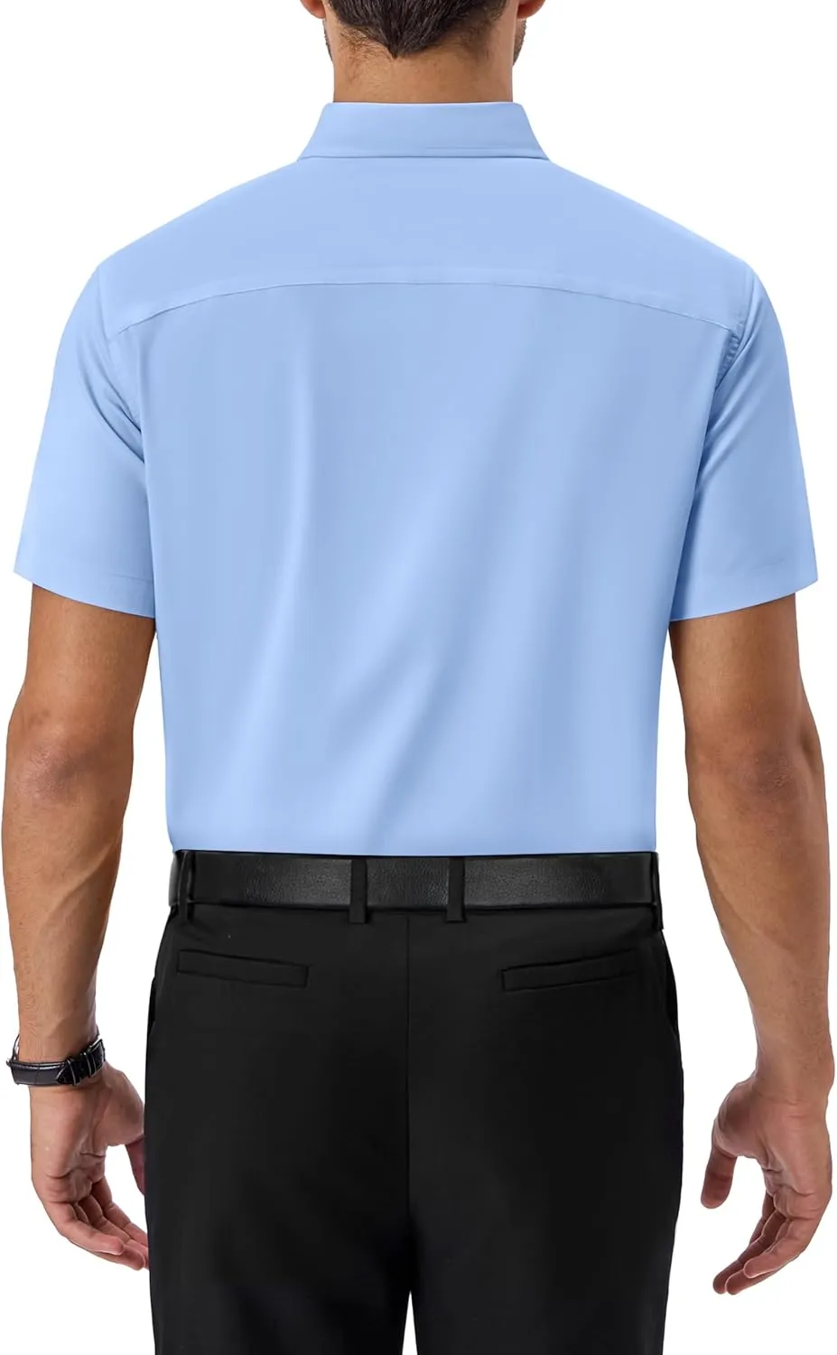 Alimens & Gentle Mens Short Sleeve Dress Shirts Regular Fit Stretch Wrinkle-Resistant Button Down Shirts