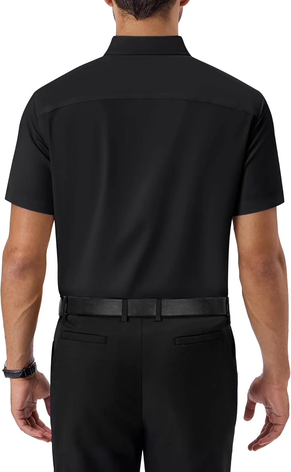 Alimens & Gentle Mens Short Sleeve Dress Shirts Regular Fit Stretch Wrinkle-Resistant Button Down Shirts