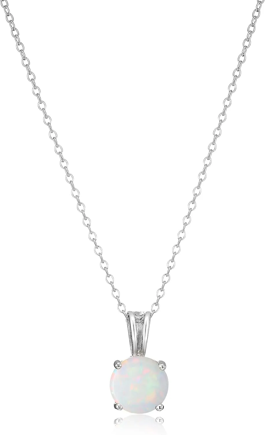 Amazon Essentials Sterling Silver Round Cut Birthstone Pendant Necklace 18" (previously Amazon Collection)