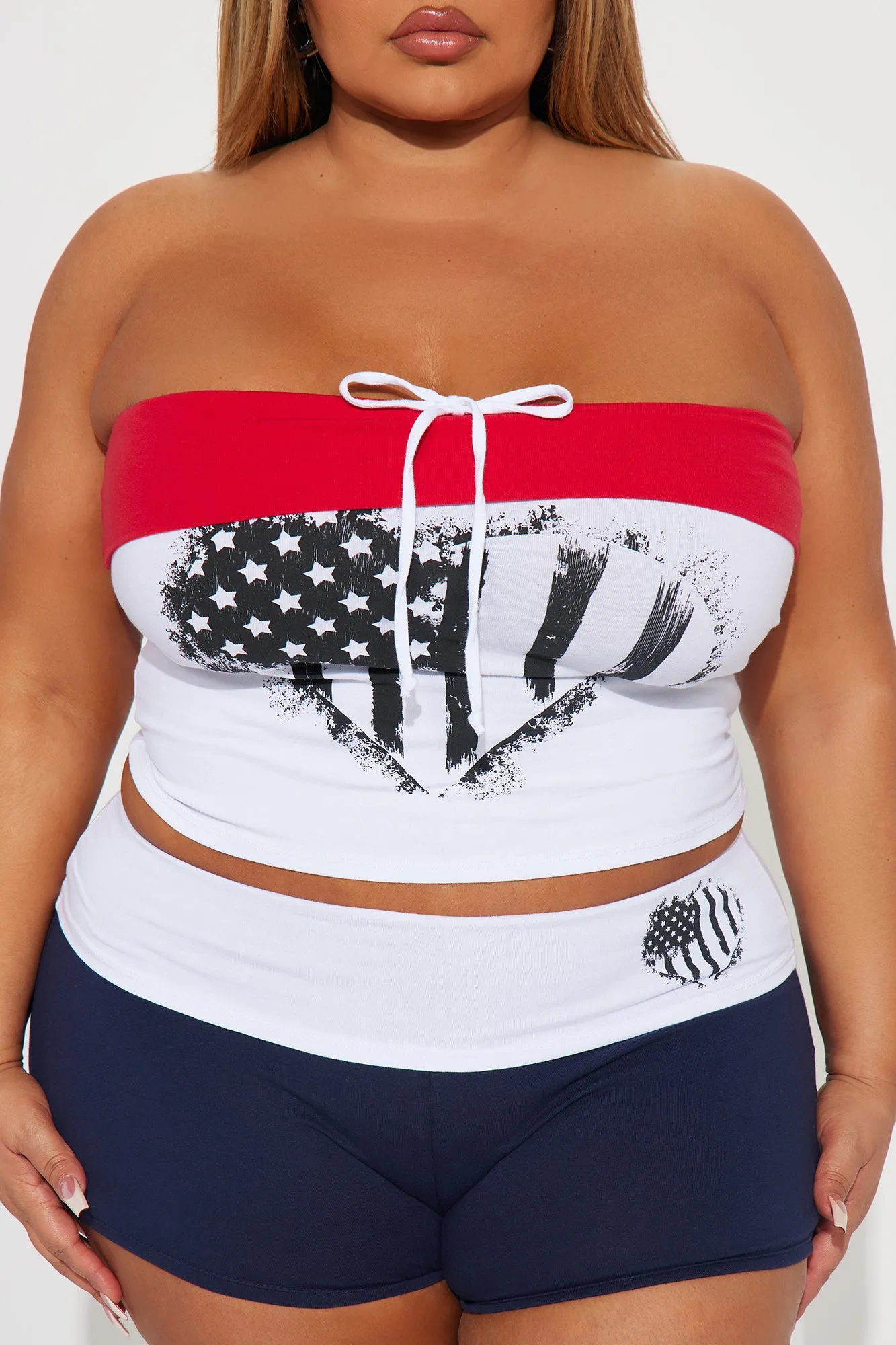 America Love Short Set - White/combo