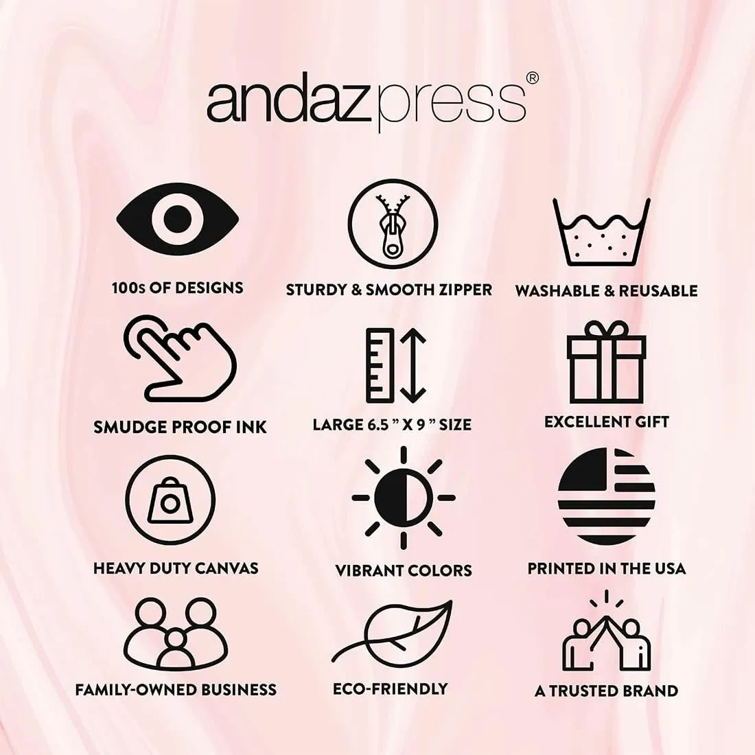 Andaz Press Personalized Makeup Bags for Women Bridesmaid Proposal Gifts Canvas Cosmetic Bag with Zipper Custom Name Florals Makeup Pouch For Bridesmaids Girls Weekend Gifts for Women 6.5 x 9 Inch