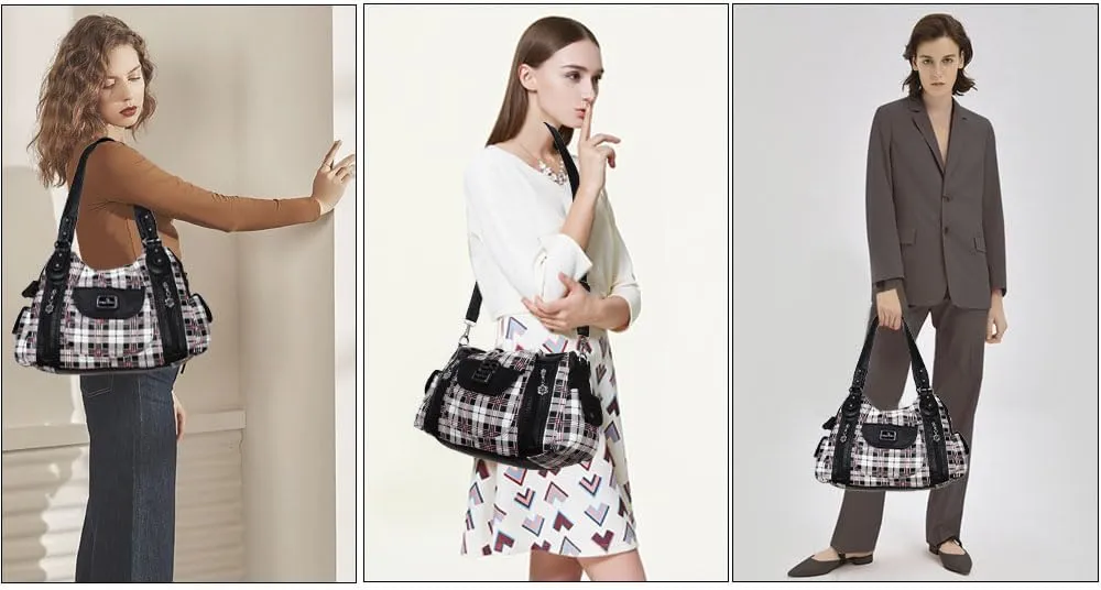 Angel Kiss Purses for Women, Large Shoulder Bag Hobo Tote Purse Mutipocket Faux Leather Satchel Hobo Purse
