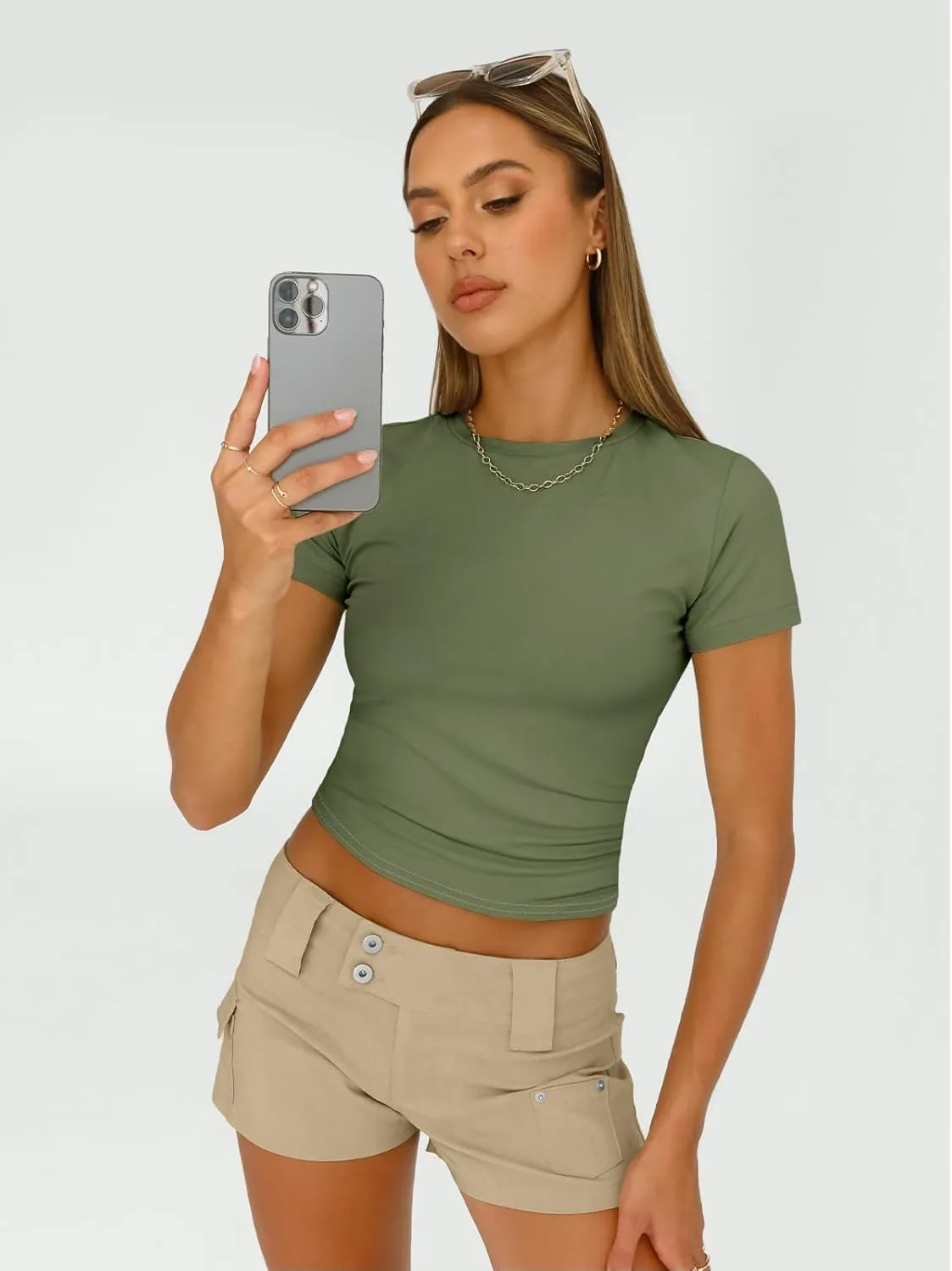 AUTOMET Womens 3 Piece Short Sleeve Shirts Basic Going Out Slim Fitted Crop Tops 2025 Summer Y2k Clothes