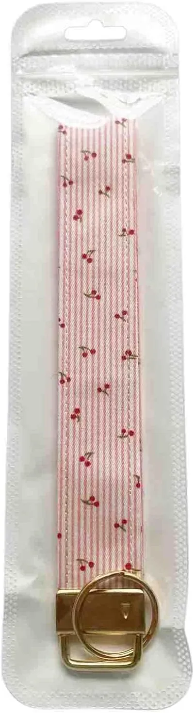 BattleTim Fabric Key Fob Wristlet Gingham and Floral Patterns Car Key Chain Holder Wristband for Women Girls