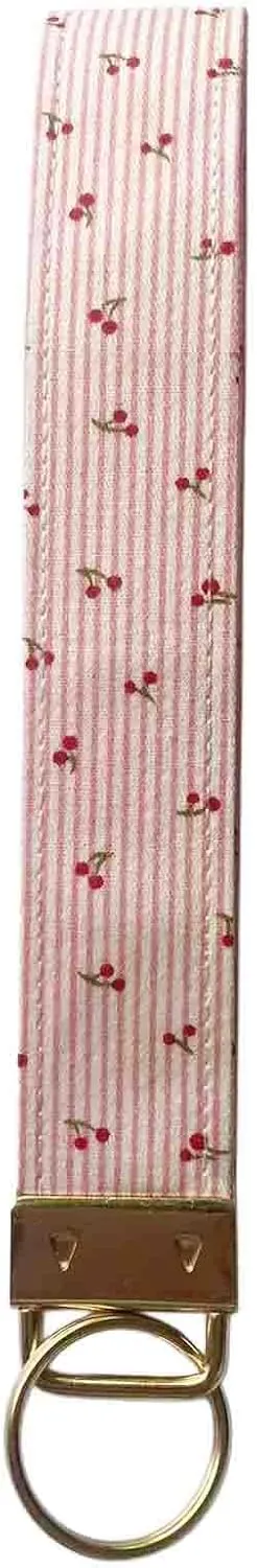 BattleTim Fabric Key Fob Wristlet Gingham and Floral Patterns Car Key Chain Holder Wristband for Women Girls