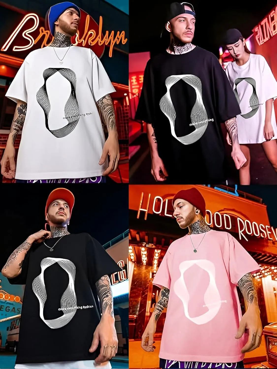 Bealin Mens Graphic Tees Oversized Creative Graffiti Short Sleeve Shirts Summer Casual Rapper Streetwear Y2k Tops Tshirt