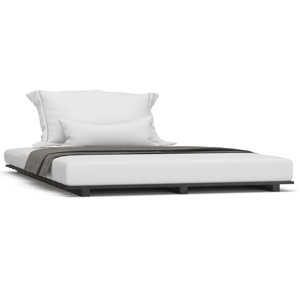 Bed Frame Black 135x190 cm 4FT6 Double Solid Wood Pine
