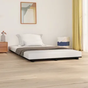 Bed Frame Black 135x190 cm 4FT6 Double Solid Wood Pine