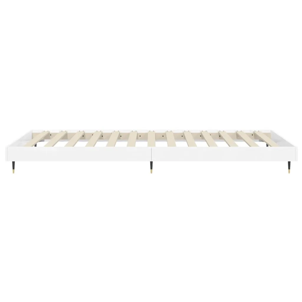 Bed Frame High Gloss White 100x200 cm Engineered Wood