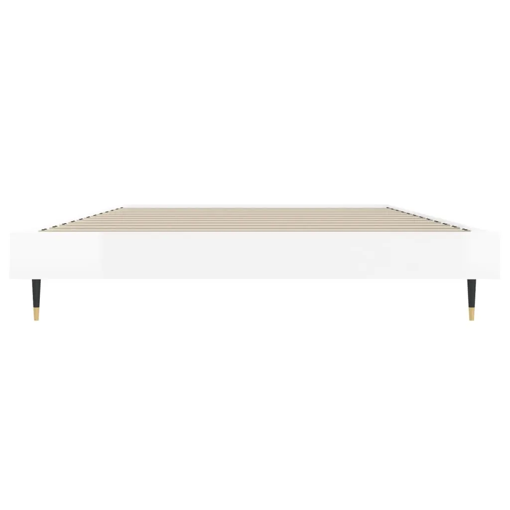 Bed Frame High Gloss White 100x200 cm Engineered Wood