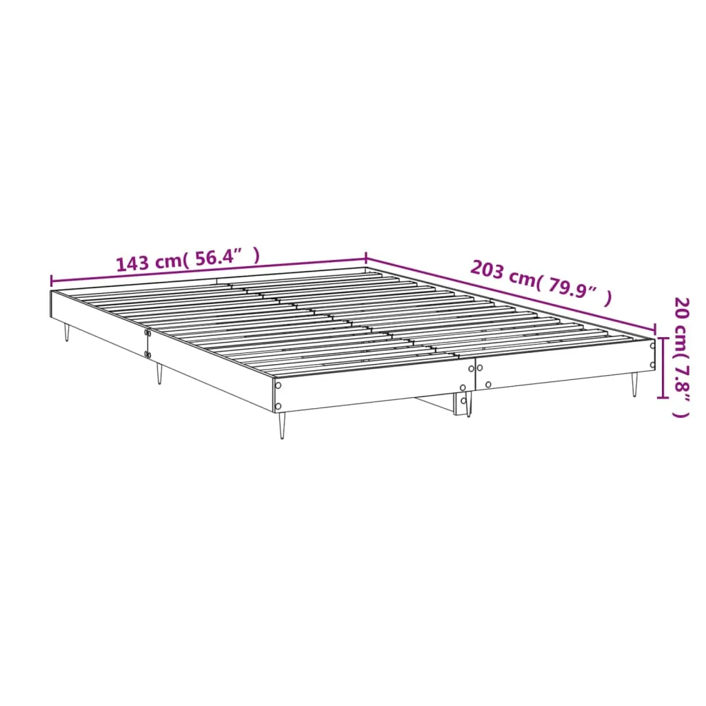 Bed Frame Smoked Oak 140x200 cm Engineered Wood