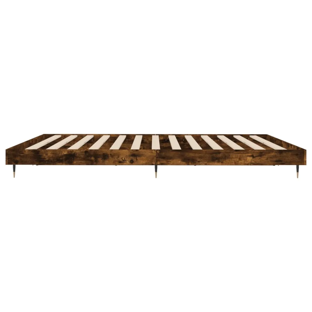 Bed Frame Smoked Oak 140x200 cm Engineered Wood