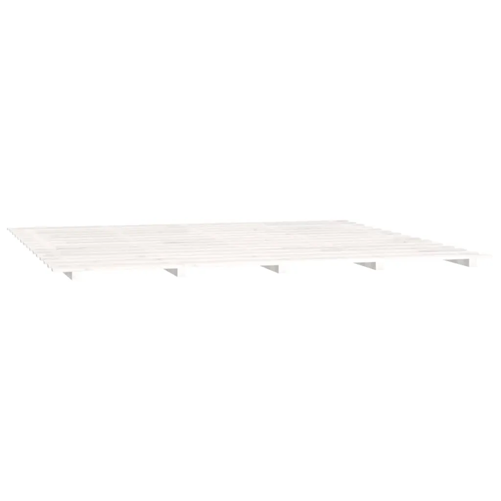 Bed Frame White 180x200 cm 6FT Super King Solid Wood Pine