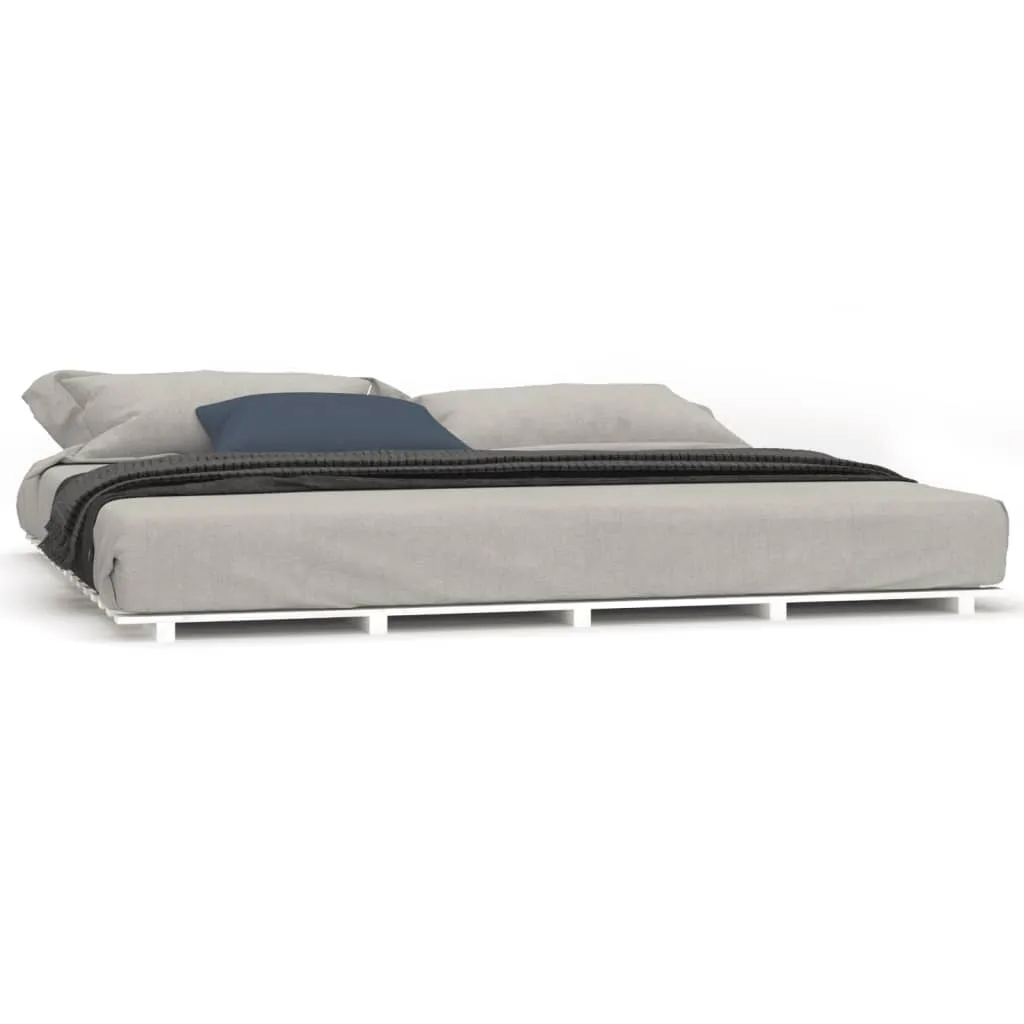Bed Frame White 180x200 cm 6FT Super King Solid Wood Pine