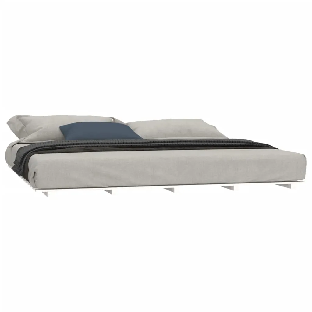 Bed Frame White 180x200 cm 6FT Super King Solid Wood Pine