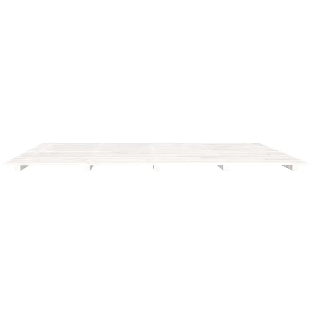 Bed Frame White 180x200 cm 6FT Super King Solid Wood Pine