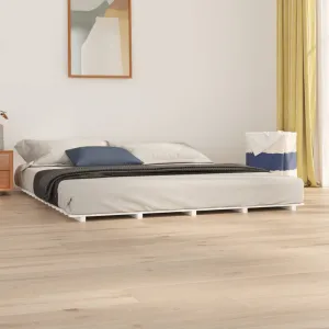 Bed Frame White 180x200 cm 6FT Super King Solid Wood Pine