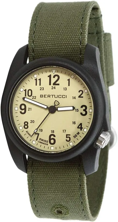 BERTUCCI Mens DX3 Evergreen Comfort Canvas Band Saguaro Analog Dial Quartz Watch