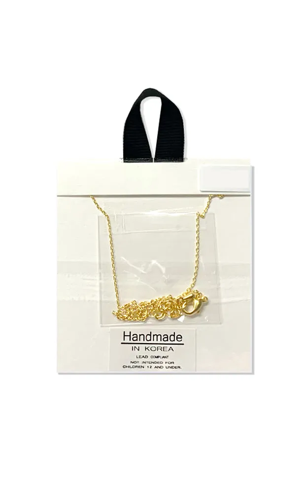 BJNA027GD Gold "Ripple" Disk Pendant Necklace
