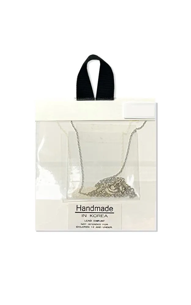 BJNA027RH Rhodium "Ripple" Disk Pendant Necklace