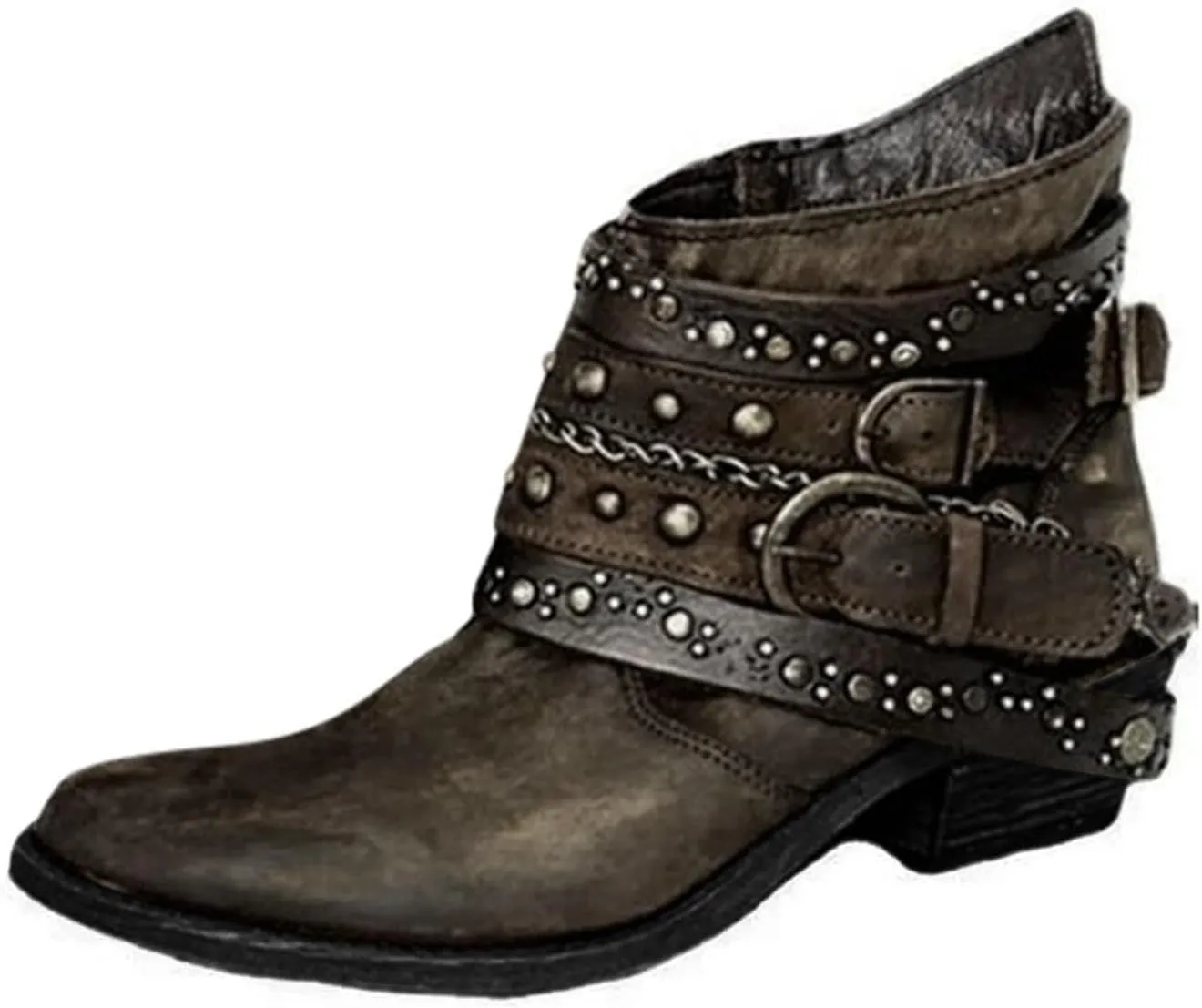 Black Cowboy Boots for Women Ankle Womens Lace Up Booties Ankle Boots for Women Dressy Wedge Bootie for Women Wide Width Slip On Soft Sole Pump Closed Toe Stacked Heel