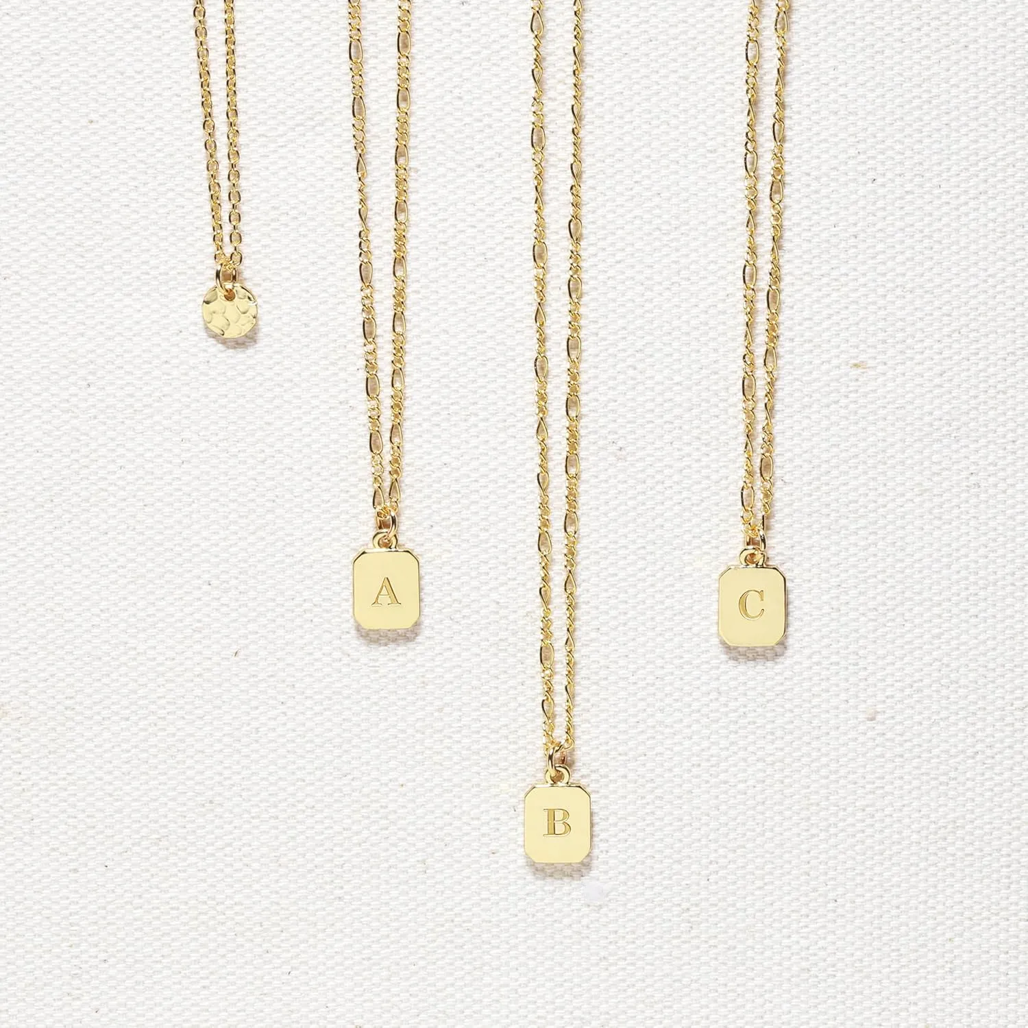 BONALUNA Gold Initial Necklaces for Women, Dainty New Octagon Pendant with A-Z Letter, Adjustable 2 Layered Chain Necklace - Personalized Monogram Layered Jewelry, Perfect for Gifts