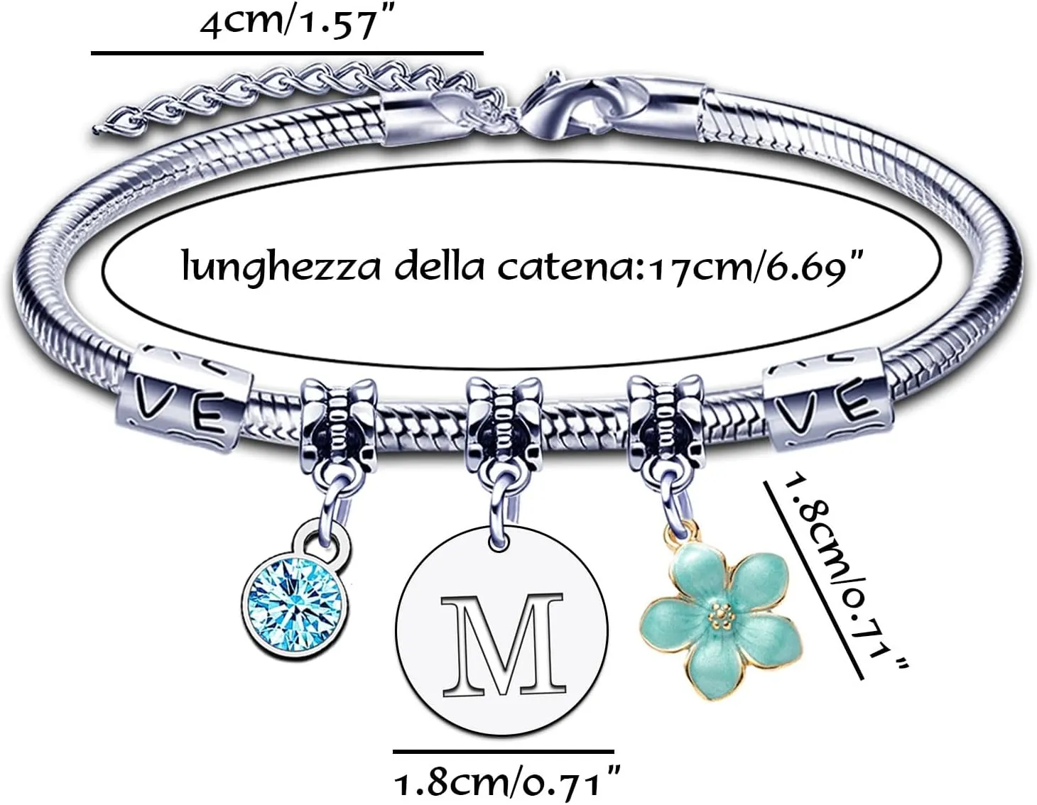Bracelet Gift,Funny 26 Letter Initial A-Z Silver Bracelet For Women Lady Daughter Mom Sisters Friends Colleague Birthday Christmas Reminder Jewelry for Women Bangle