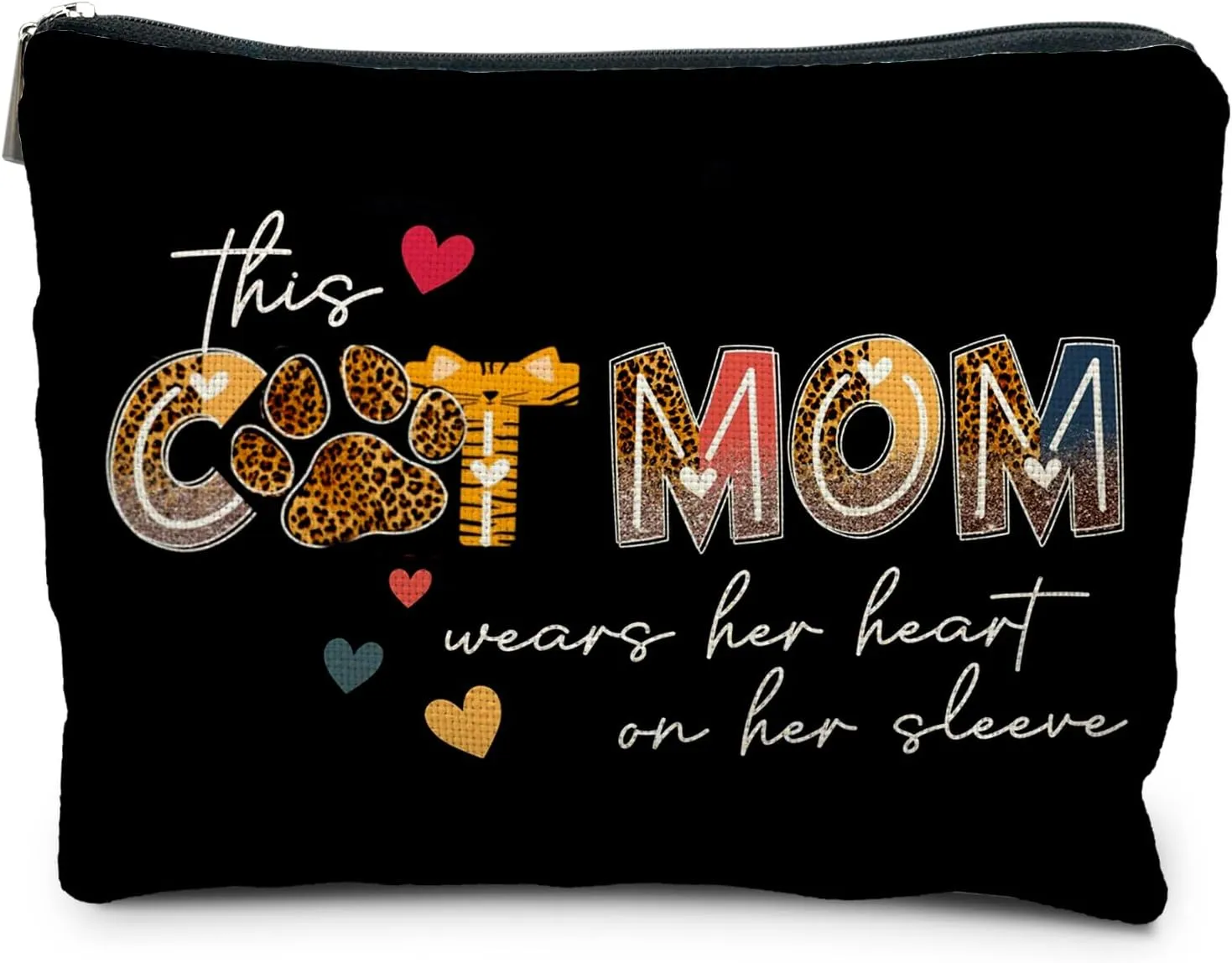 Cat Mom Gifts, Cat Mom Makeup Bag, Cat Lady Gifts, Cat Gifts for Women Cat Lovers, Cat Cosmetic Bags Toiletry Bag for Women, Cat Makeup Pouch, Cat Accessories for Women