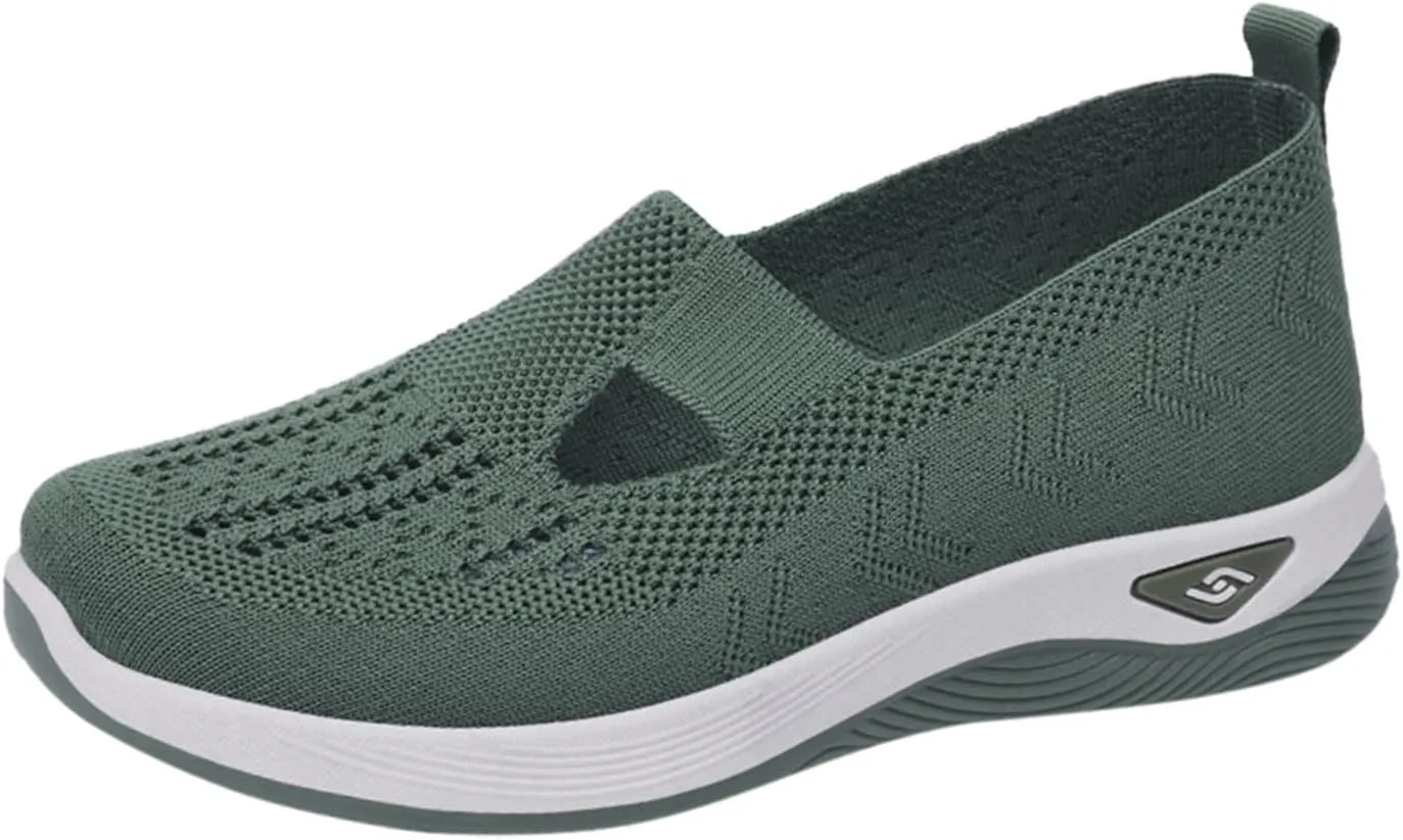 Cathalem Orthopedic Shoes for Women Go Walking Slip on Diabetic Foam Shoes Hands Free Slip in Sneakers Arch Support