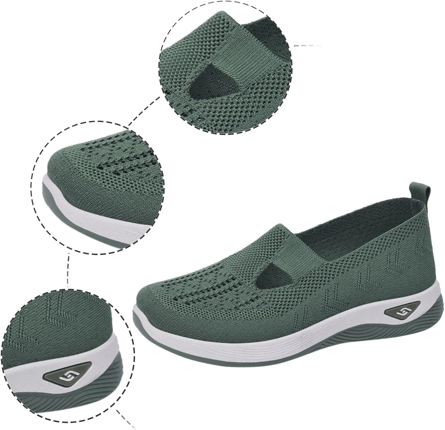 Cathalem Orthopedic Shoes for Women Go Walking Slip on Diabetic Foam Shoes Hands Free Slip in Sneakers Arch Support