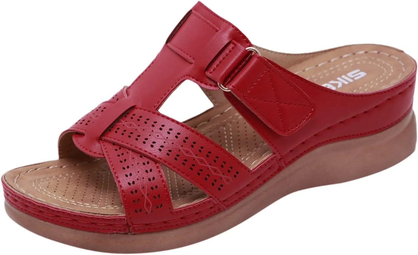 Cathalem Sandals for women 2024, Womens Orthopedic Wedge Heel Slip On Open Toe Mules Summer Sandals Shoes