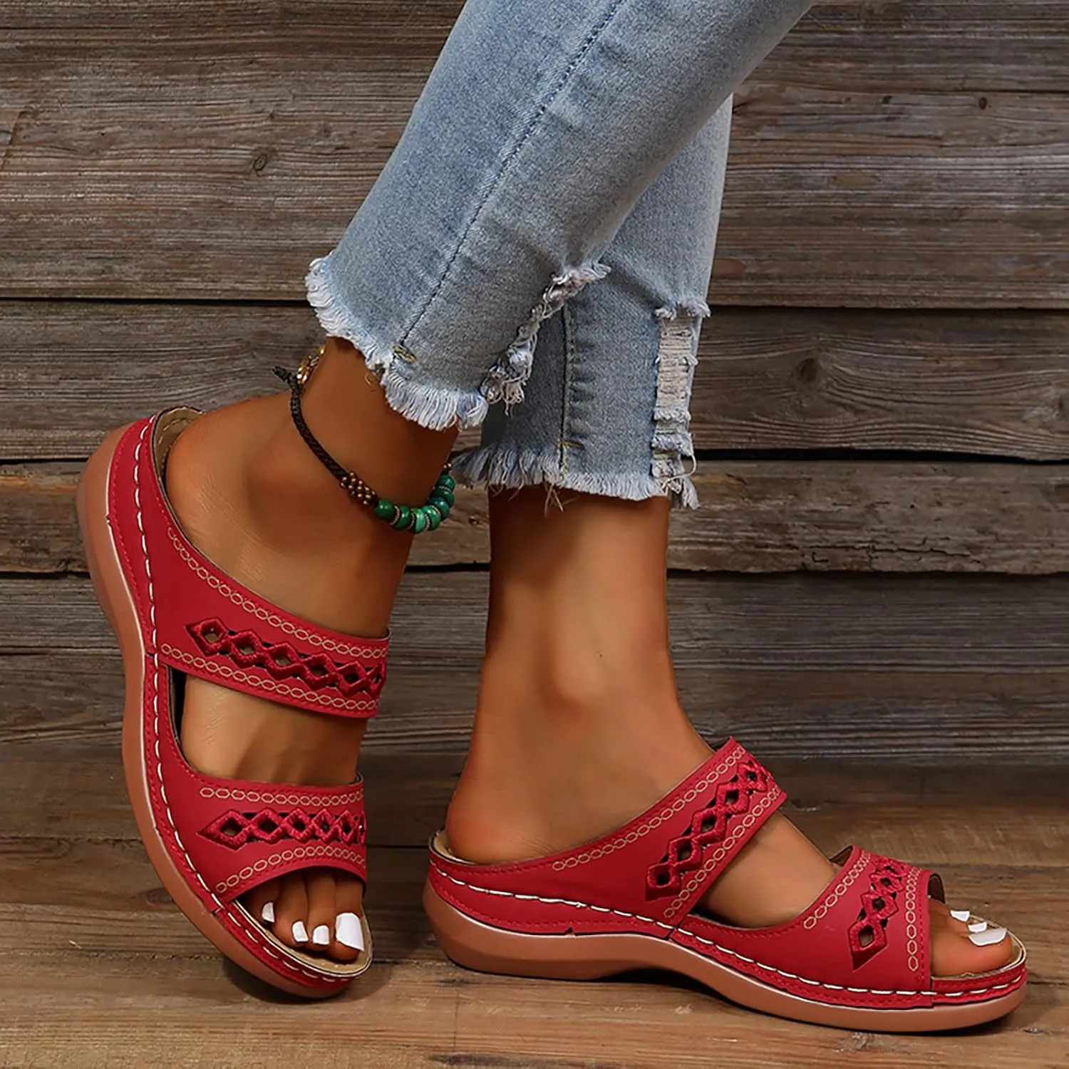 Cathalem Summer Sandals for Women 2024 Orthopedic Sandals Womens Walking Sandals with Arch Support Casual Flip Flops