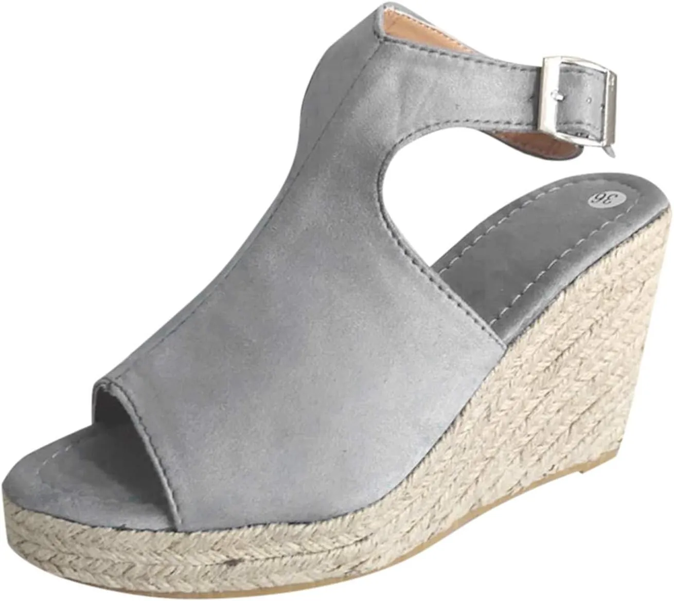 Cathalem Wedge Sandals for Women Buckle Ankle Strap Open Toe Sandals Dressy Summer Casual Sandals Comfortable Platform Shoes for Outdoor