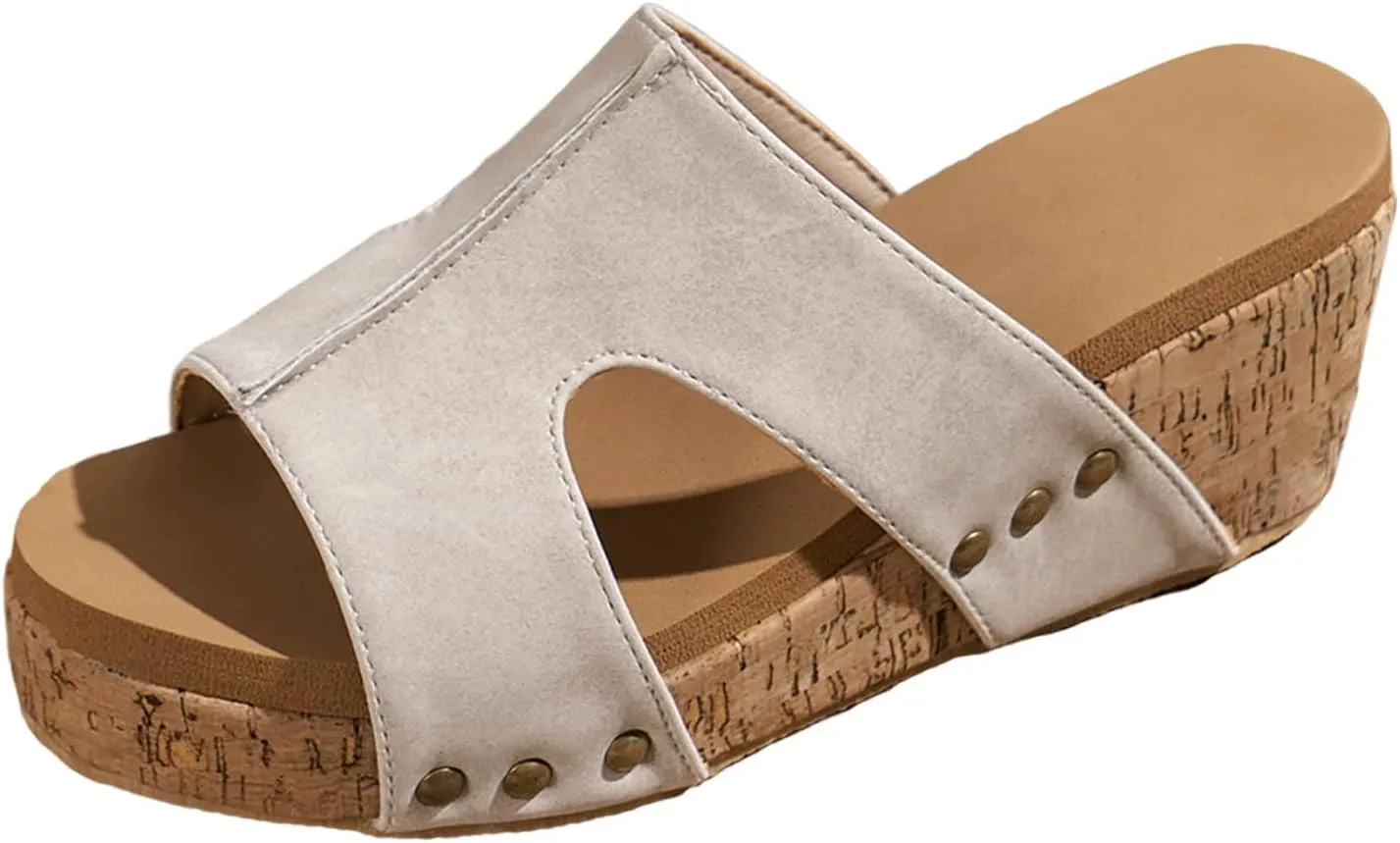 Cathalem Wedge Sandals for Women Dressy Summer Open Toe Espadrilles Platform Sandals Buckle Ankle Strap Wedge Sandals