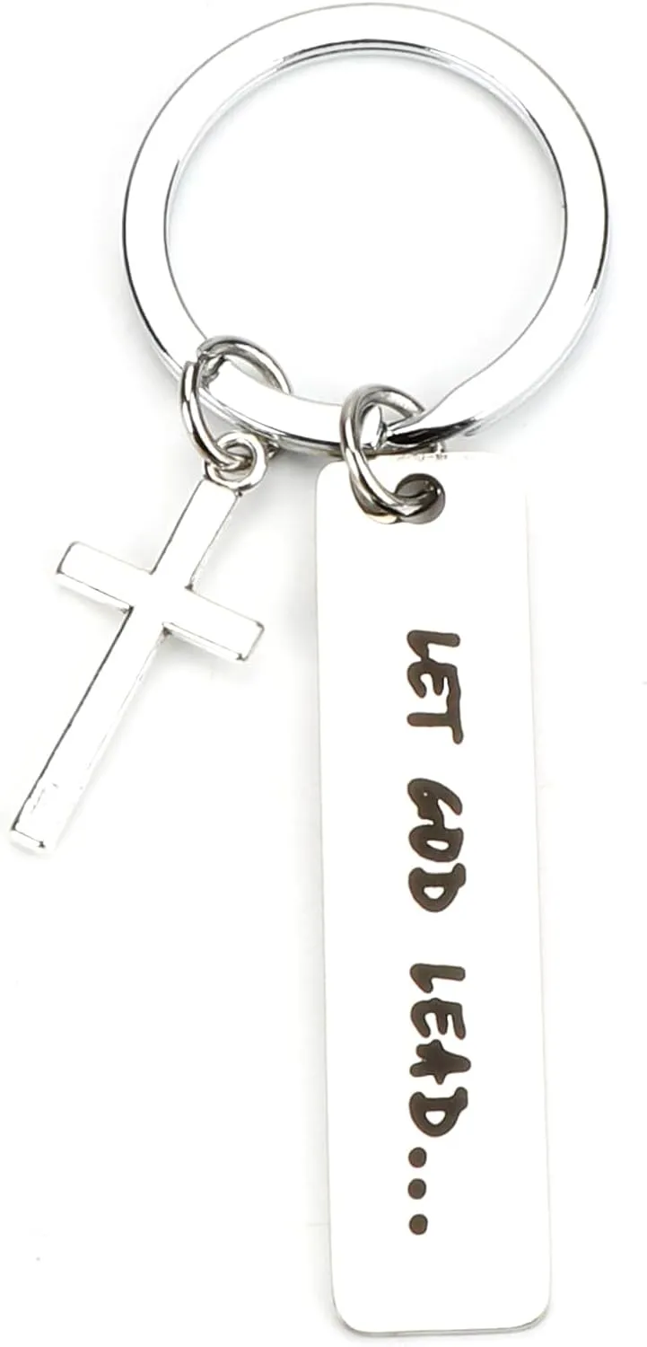 Christian Keychains Silver Cross Keychain Jesus Keychains for Men and Women Cross Accessories Keychain Jesus Charm