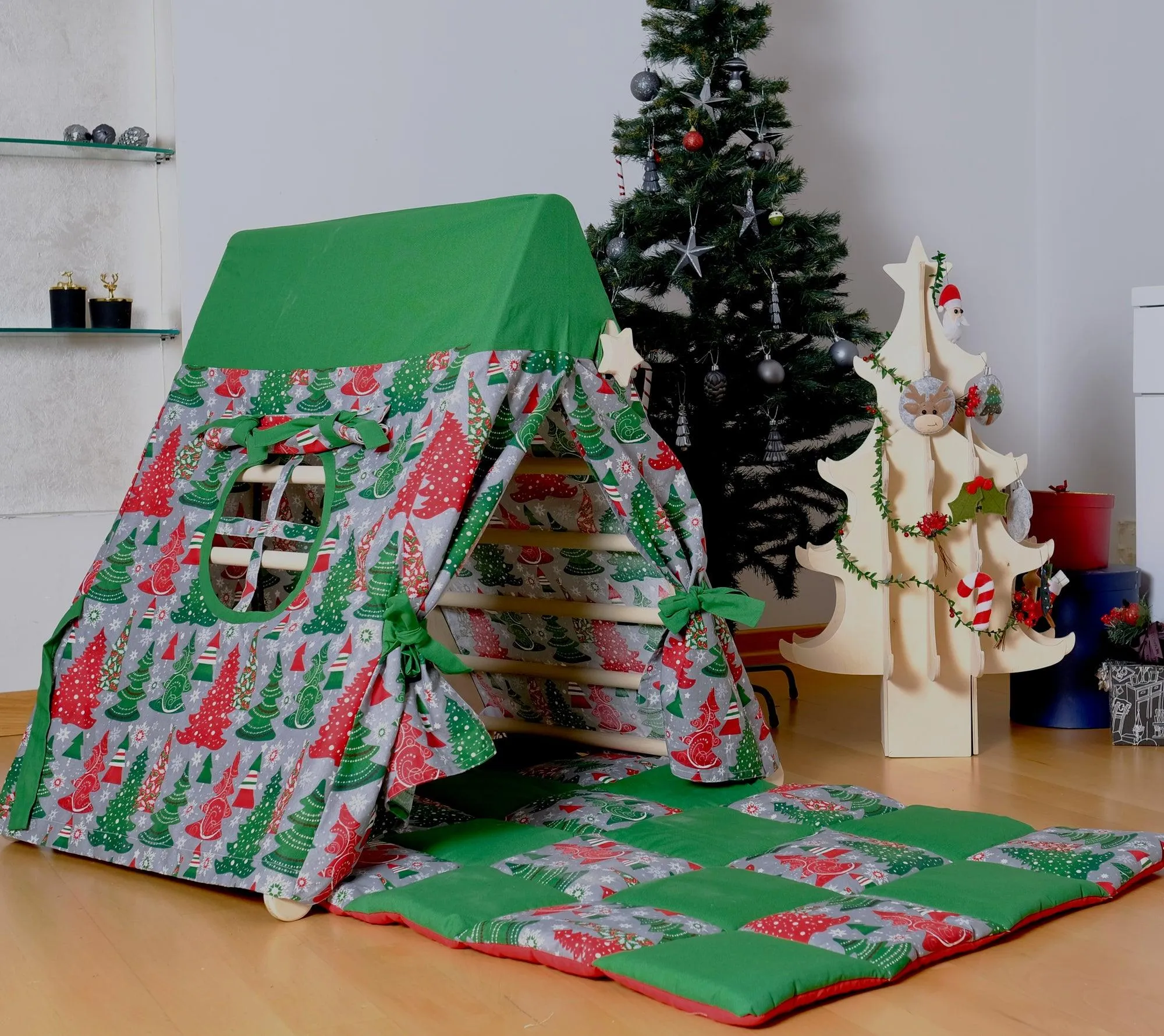 Christmas Play Tent and Play Mat for Climbing Triangle