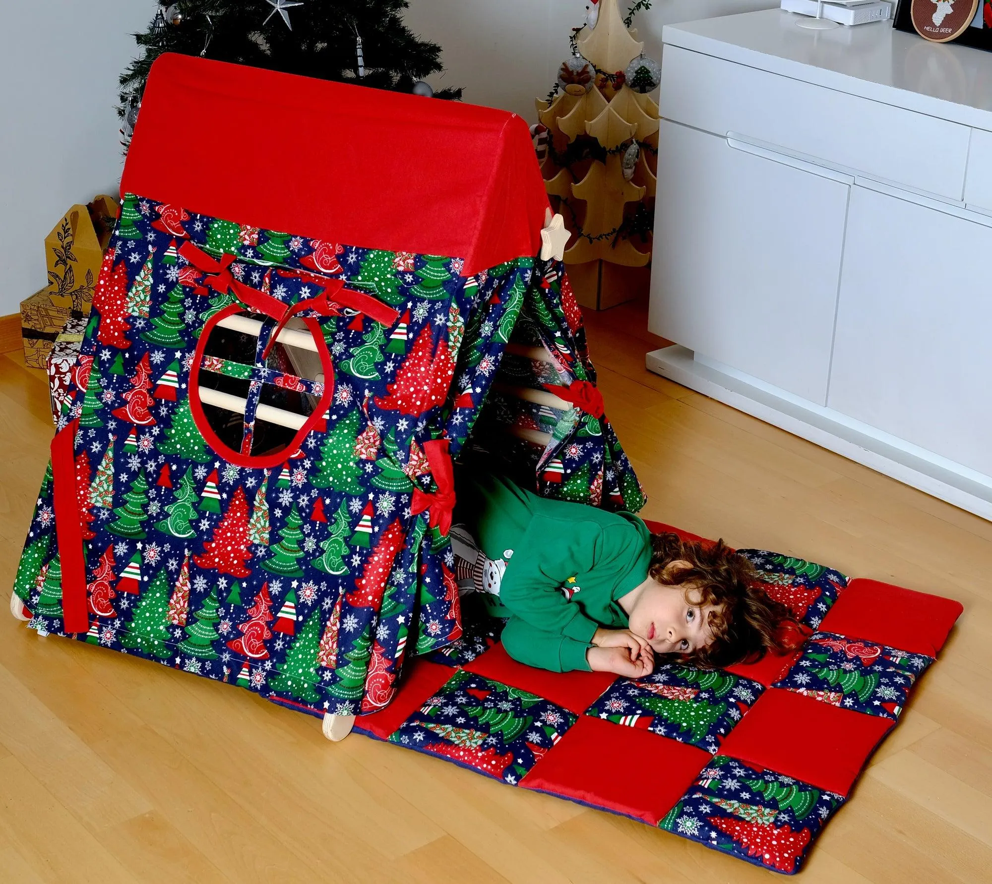 Christmas Play Tent and Play Mat for Climbing Triangle
