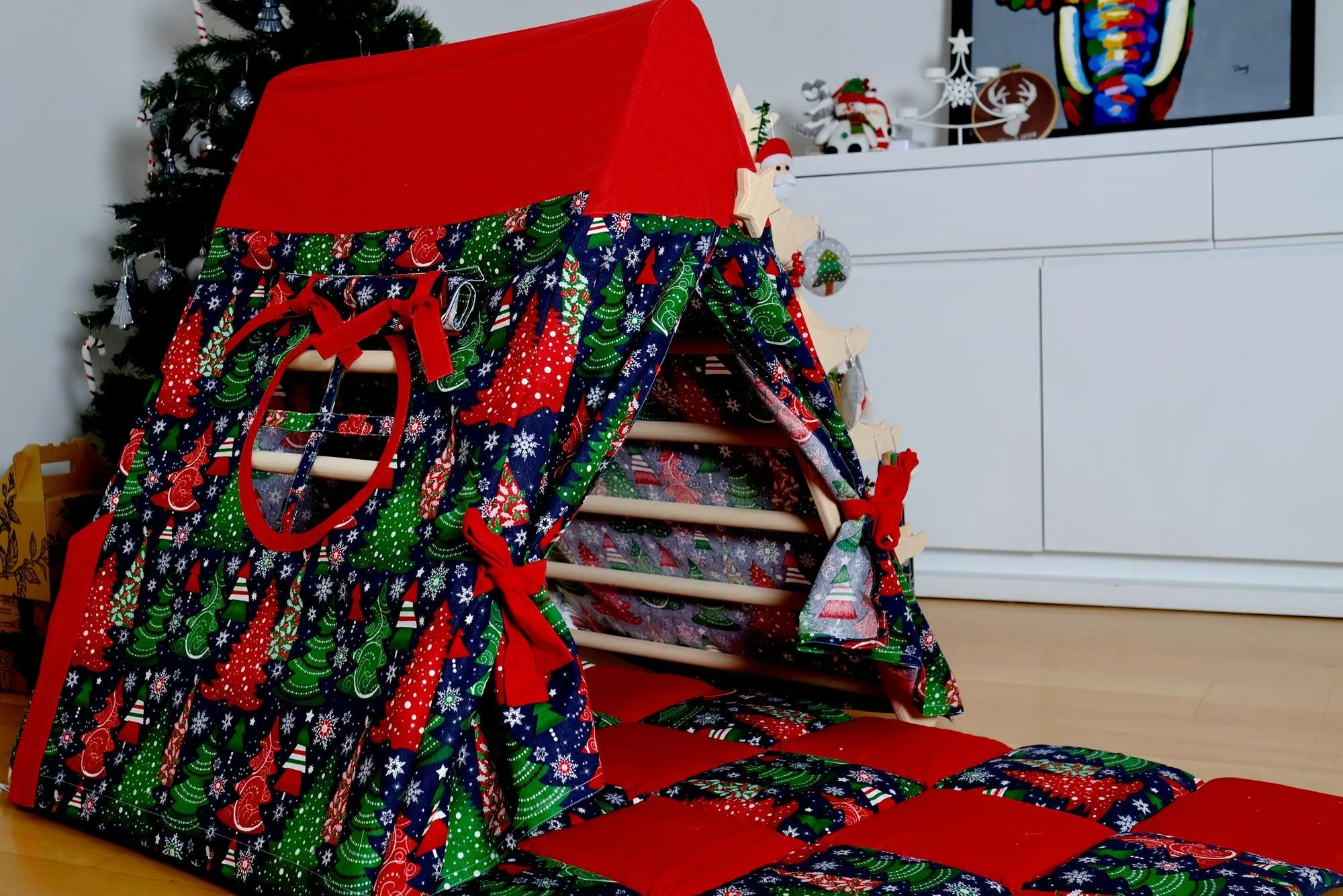 Christmas Play Tent and Play Mat for Climbing Triangle