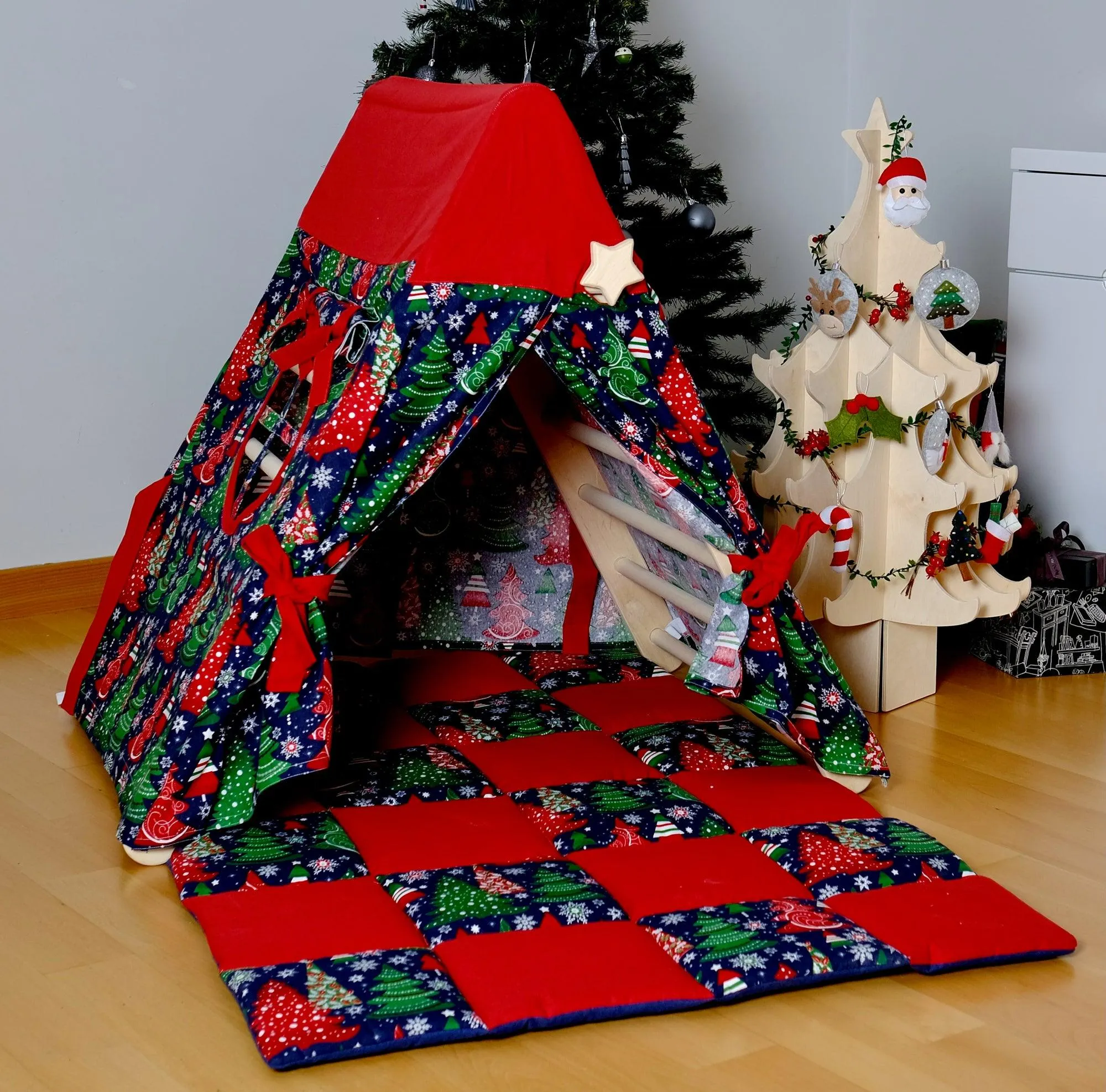 Christmas Play Tent and Play Mat for Climbing Triangle