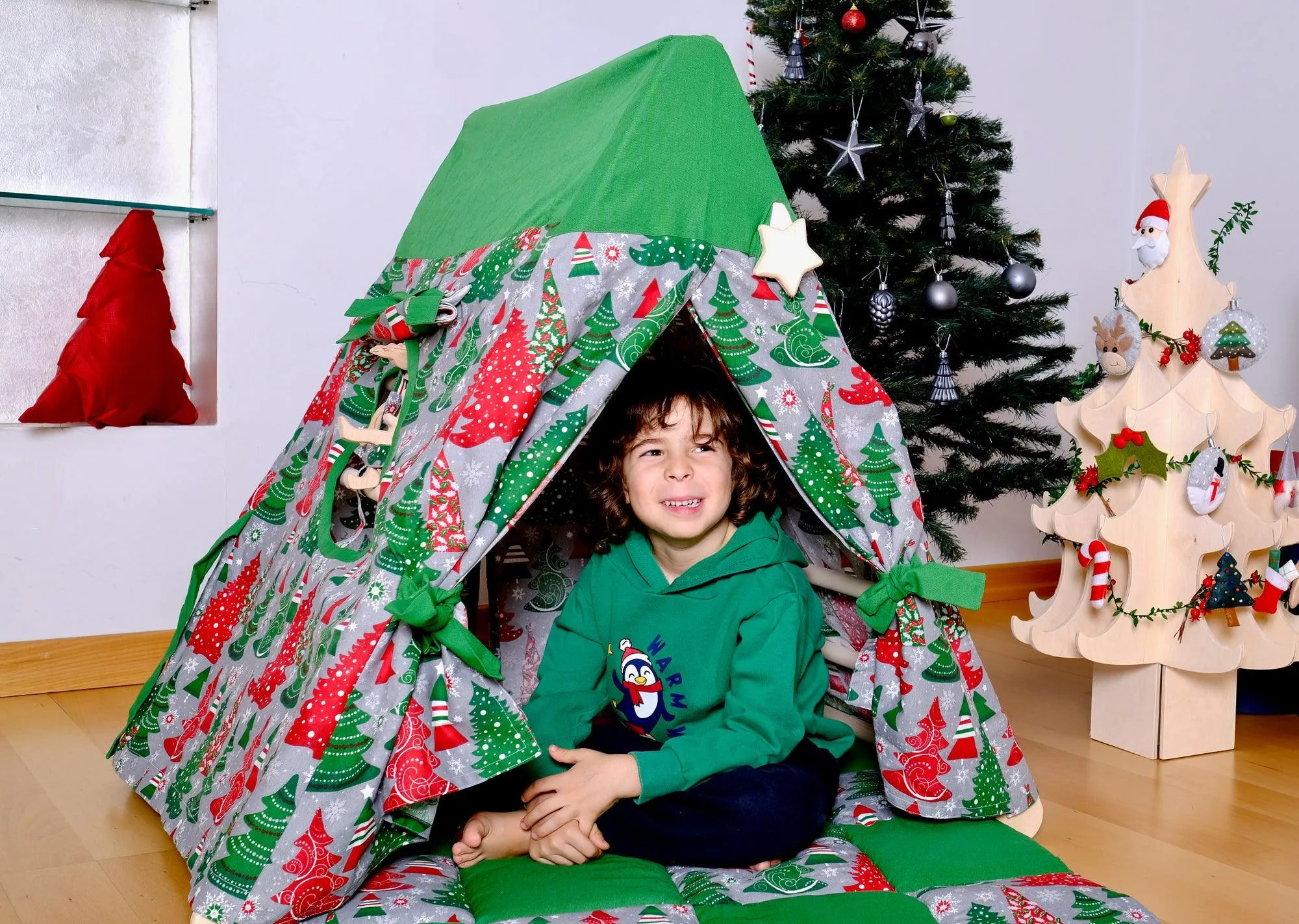 Christmas Play Tent and Play Mat for Climbing Triangle